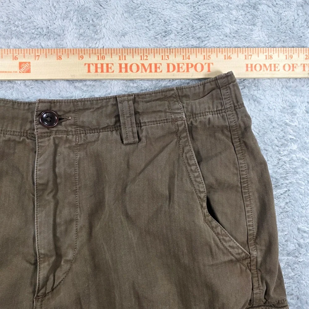 Banana Republic Garment Dye Relaxed Fit Cargo Shorts Brown 32 Mens Utility